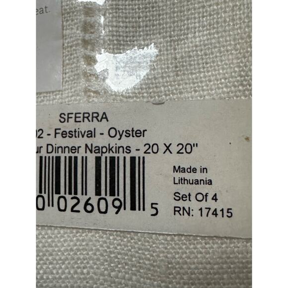 Festival Set Of Four Dinner Napkins 20 x 20 Oyster - Picture 9 of 11